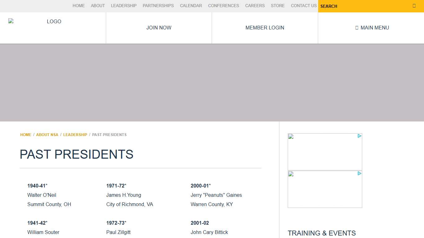 Past Presidents NATIONAL SHERIFFS’ ASSOCIATION